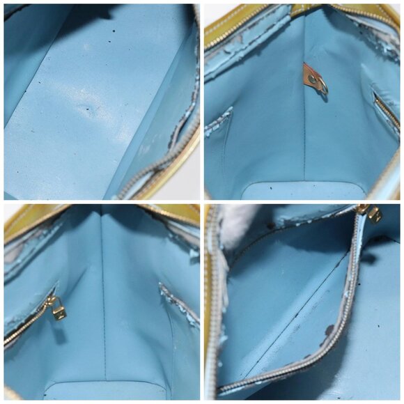 LOUIS VUITTON Monogram Vernis Houston Hand Bag Baby Blue M91005 LV Auth 115892 - Picture 16 of 16